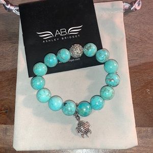 Turquoise Beaded Bracelet and Earrings